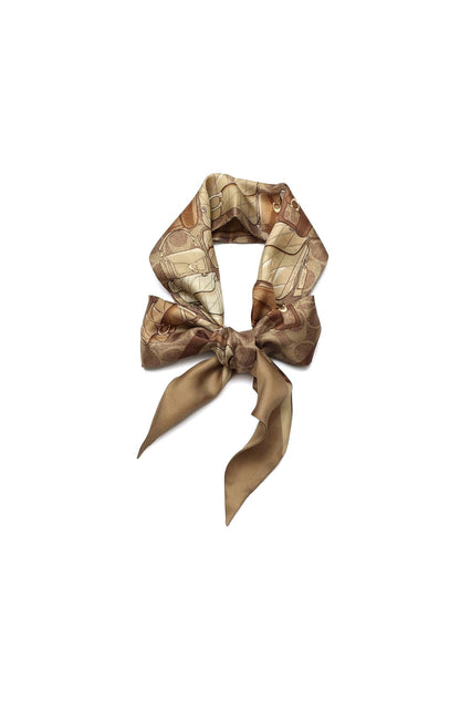 Coach Stacked Tabby Printed Wide Silk Skinny Bufanda delgada de seda Mujer