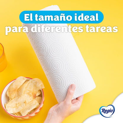 Regio Toalla de Papel 1000 Usos 12 Rollos De 140 hojas dobles c/u