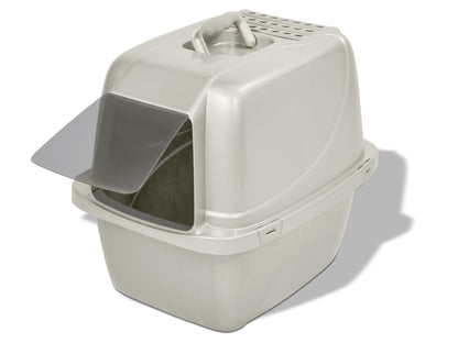 Vanness Arenero Grande Cubierto para Gato con Puerta Abatible y Filtro Reemplazable, Resistente y Fácil de Limpiar