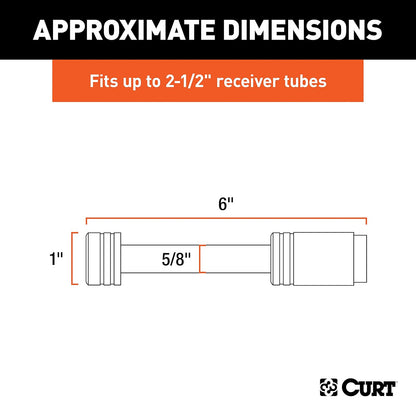 CURT 23519 Cerradura de Enganche de Remolque de Acero Inoxidable 5/8 in Receptor 2 o 2-1/2 in