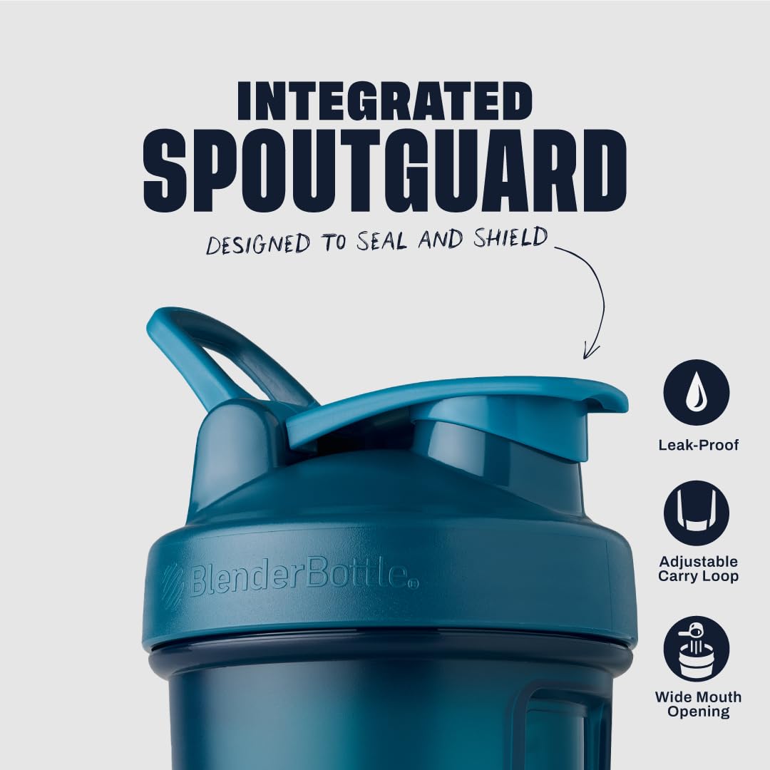 BlenderBottle Classic V2 Botella mezcladora perfecta para batidos de proteínas y preentrenamiento, 28 onzas, color azul océano