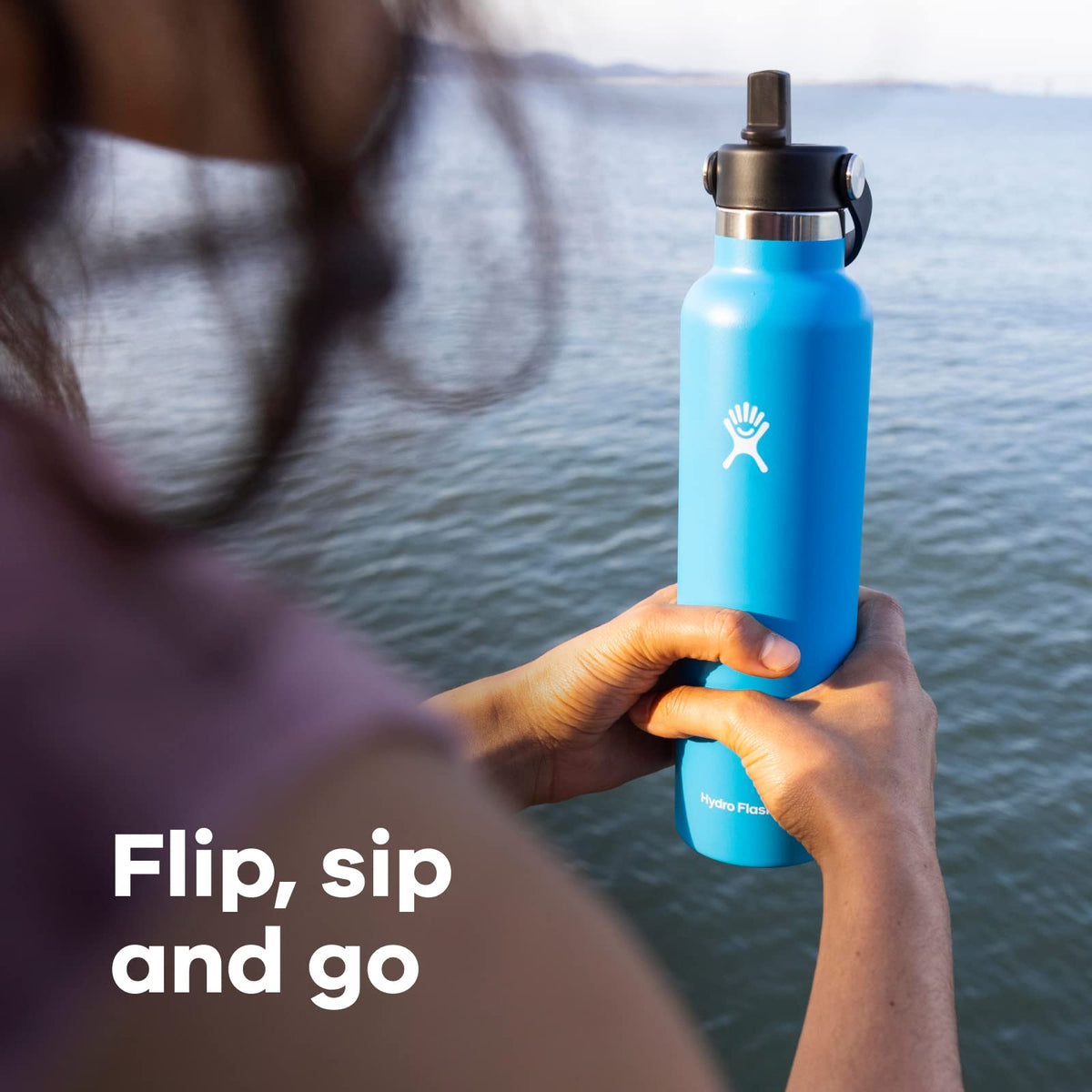 Hydro Flask Tapa de Paja Flexible Estándar 24 oz | Cierre hermético, aislamiento al vacío TempShield, materiales de grado alimentario