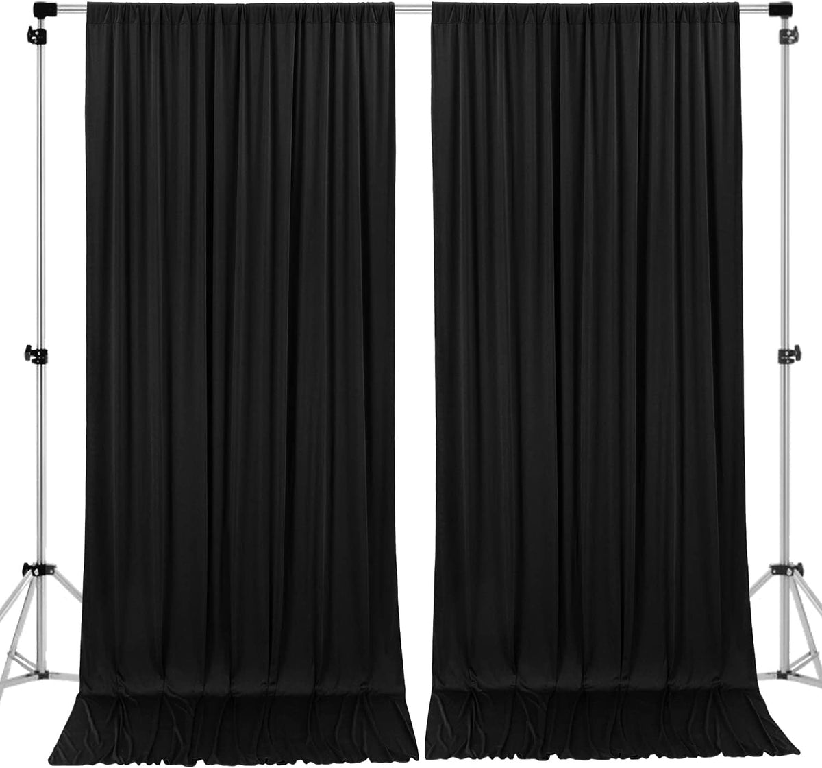AK Trading Co. Telón de Fondo de Poliéster IFR 10 x 8 pies para Fotografía y Eventos - 10FT X 8FT - Negro
