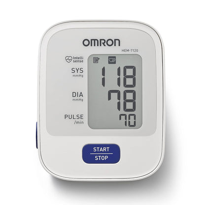OMRON Baumanómetro de Brazo HEM-7120, Compatible App Connect | Brazalete universal 22-42 cm. Detecta latidos irregulares y error de movimiento. Memoria de última lectura. Garantía 5 años.