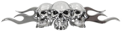 Custom Accessories 98076 Emblema de Calavera Flameante, Plateado
