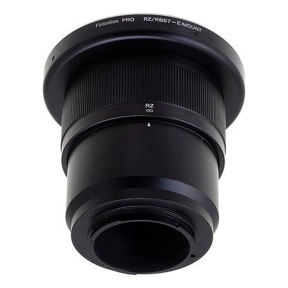 Fotodiox - Adaptador de Montura de Lente Pro con Barril de Enfoque, para Lentes Mamiya RB67 y RZ67 a Adaptador de cámara sin Espejo Sony E-Mount (APS-C y Marco Completo como NEX-7, a5100, a7II)
