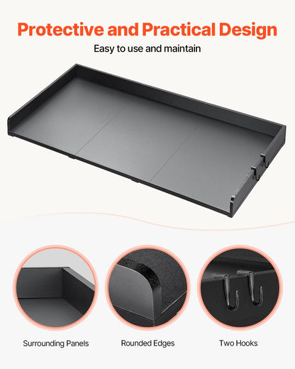 VEVOR Encimera para Lavadora y Secadora 3 Paneles Encimera de Madera de 137 x 70 cm para Lavadora y Secadora con Almohadillas Antideslizantes para Organización Almacenamiento de Lavandería, Negro