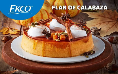 Ekco | Flanera con Tapa Bakers Secret Aluminio 18 cm | Molde con tapa, Baño maría, Calor uniforme, Postres caseros, Repostería, Resistente al calor, Fácil desmolde