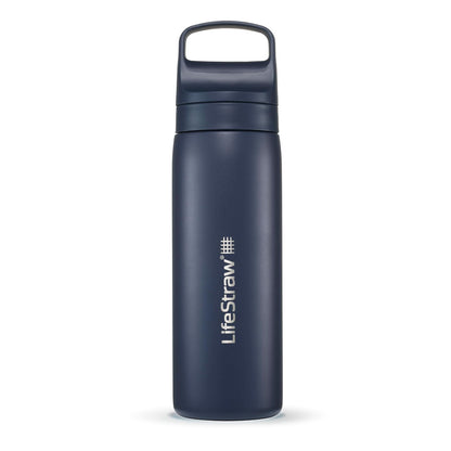 LifeStraw - Botella de acero inoxidable con filtro de agua, 18 onzas, para viajes y uso diario; mar Egeo - Mar Egeo - 535 mm