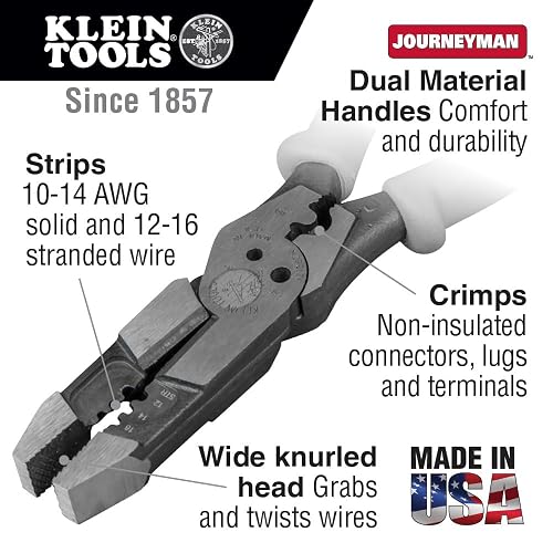 KLEIN TOOLS J215-8CR | Pinzas Híbridas | Alta Palanca | Pelacables