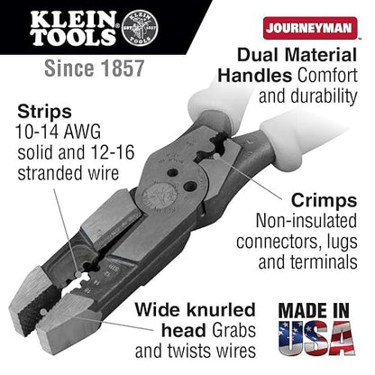 KLEIN TOOLS J215-8CR | Pinzas Híbridas | Alta Palanca | Pelacables