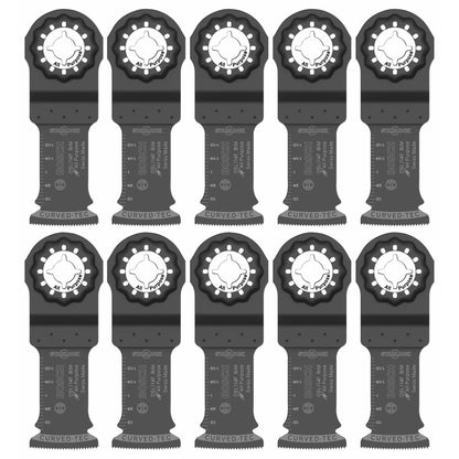 BOSCH OSL218F 1 pieza 2-1/8 pulgadas Starlock - Hoja multiherramienta oscilante 2 en 1 Dual-Tec multipropósito bimetálica para aplicaciones en madera con clavos, paneles de yeso, PVC - 1-1 - 4 In. - Hoja de corte de inmersión