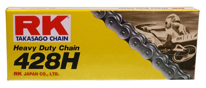 RK Racing Chain M428H-140 (428 Series) 140-Links Standard Non O-Ring Chain with Connecting Link
