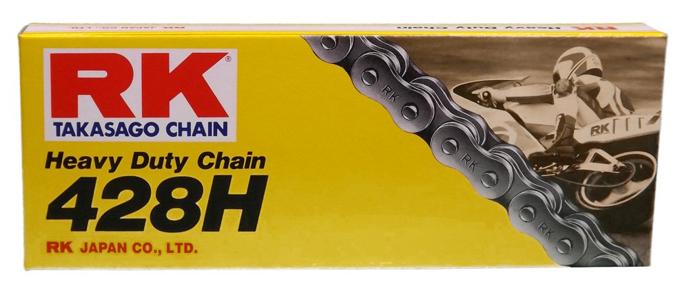 RK Racing Chain M428H-128 (428 Series) 128-Links Standard Non O-Ring Chain with Connecting Link