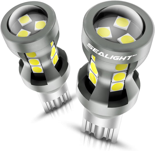 SEALIGHT 912/921/T15 Foco LED Marcha Atrás Chips 3030-SMD Proyector Repuesto Luces Traseras Blanco 6000K 2 Piezas