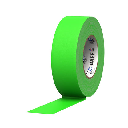 Pro Tapes Cinta Gaffer Mate con Adhesivo de Goma - 2" (Pack of 1) - Verde fosforescente