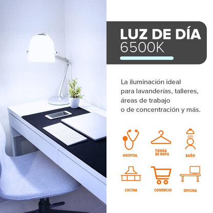 Tecnolite - Paquete de 10 Focos Ahorradores, Foco LED A19, Color Blanco 5 W, Base E27, 450 lumens, Luz de Día 6500 K, 100 - 240 V, Protegidos en Caja Individual