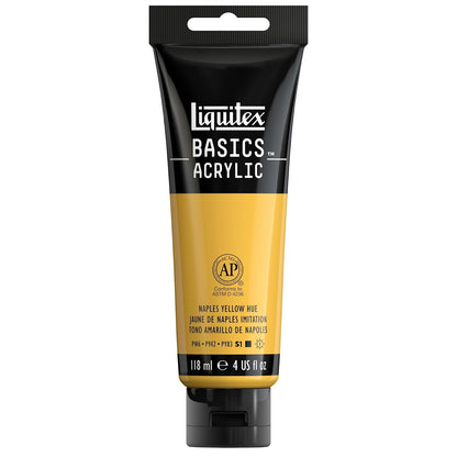 Liquitex Basics Pintura Acrílica, Tubo de 4 oz - Amarillo (Naples Yellow Hue 601) - Tubo de 4 oz