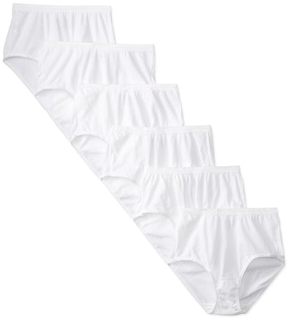 Fruit of the Loom Eversoft Pantaletas de Algodón sin Etiquetas, para Mujer - Blanco - 10