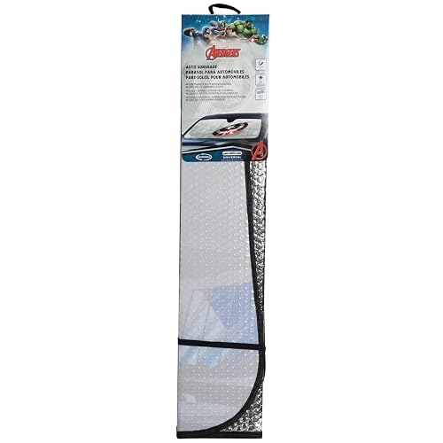 Plasticolor 003756R01 Parasol de Acordeón Captain America Marvel con Escudo Roto, Rojo y Blanco