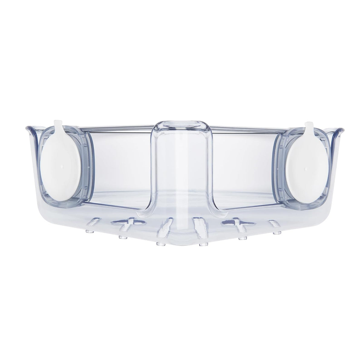 OXO Good Grips Cesta con Ventosa de Fuerte Agarre, Organizador esquinero, Blanco, 1, 1 - Cesta de esquina con ventosa - Espejo sin niebla