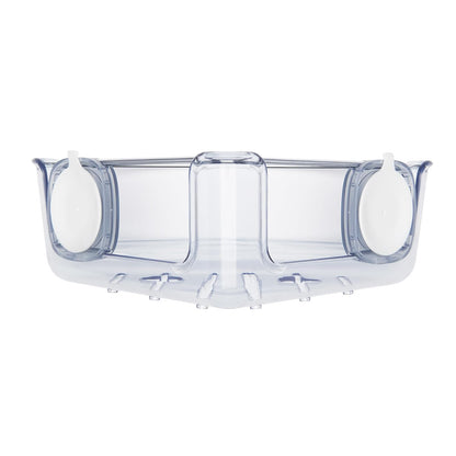 OXO Good Grips Cesta con Ventosa de Fuerte Agarre, Organizador esquinero, Blanco, 1, 1 - Cesta de esquina con ventosa - Espejo sin niebla