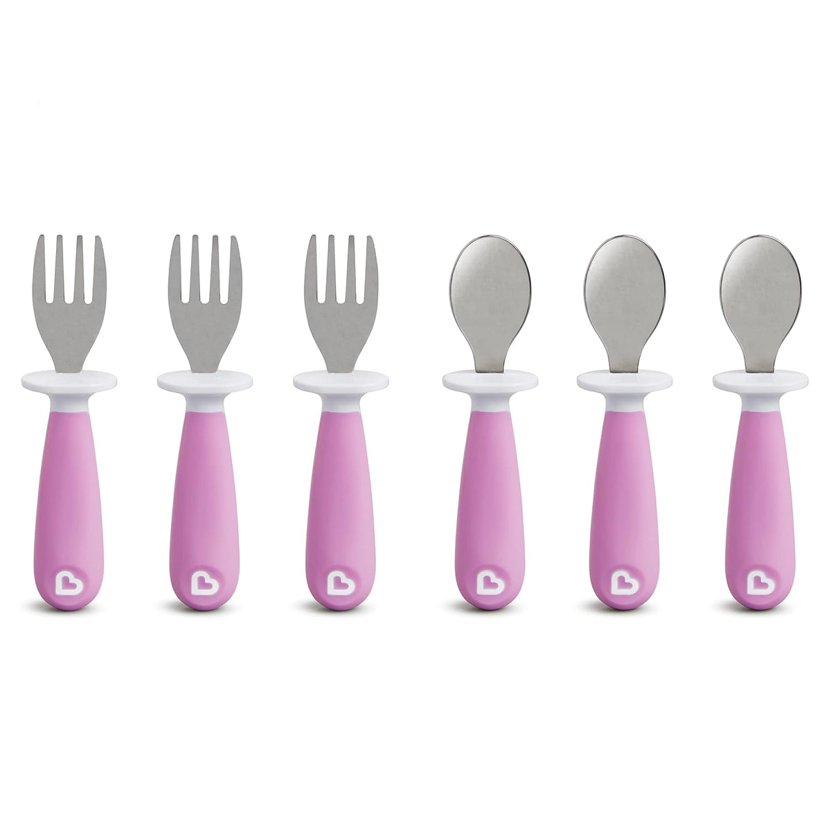 Munchkin Raise Tenedores y Cucharas para Niños, Paquete de 4, 12+ Meses - Paquete de 6 - Púrpura