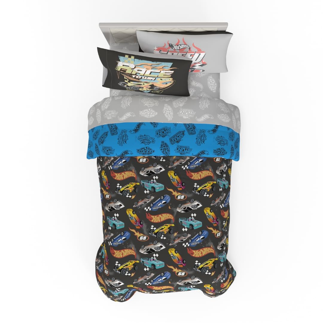 Franco Pokémon Juego de Ropa de Cama, 7 Piezas, Tamaño Matrimonial - Mellizo - Hot Wheels