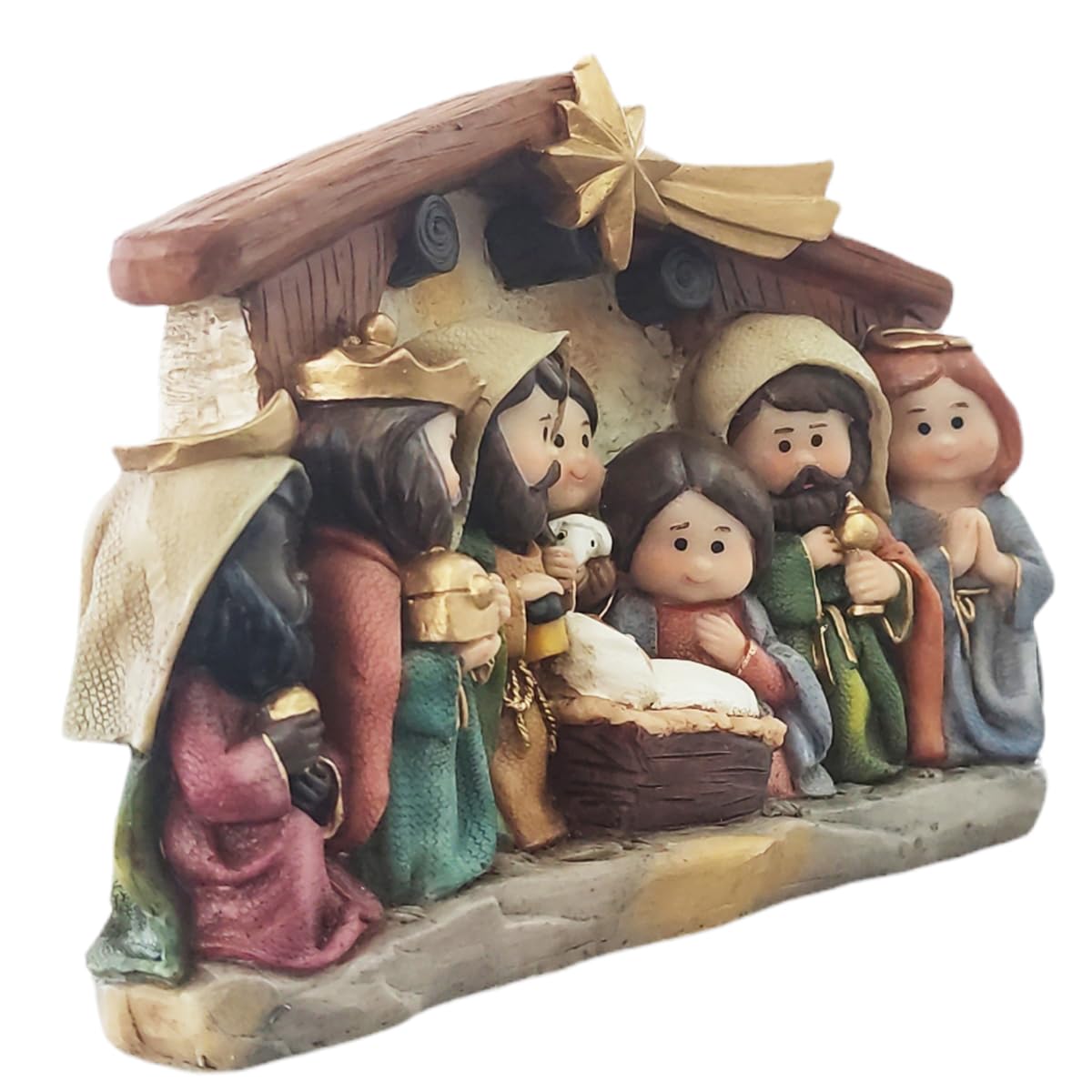 Nacimiento en Portal Navideño | Escena Sagrada de la Navidad | Perfecto para tu Navidad | 13x21x5cm | Running Decora