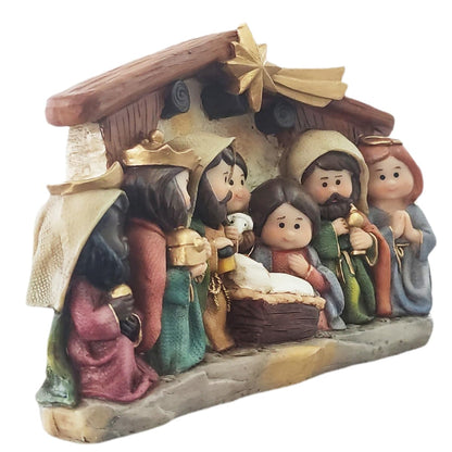 Nacimiento en Portal Navideño | Escena Sagrada de la Navidad | Perfecto para tu Navidad | 13x21x5cm | Running Decora