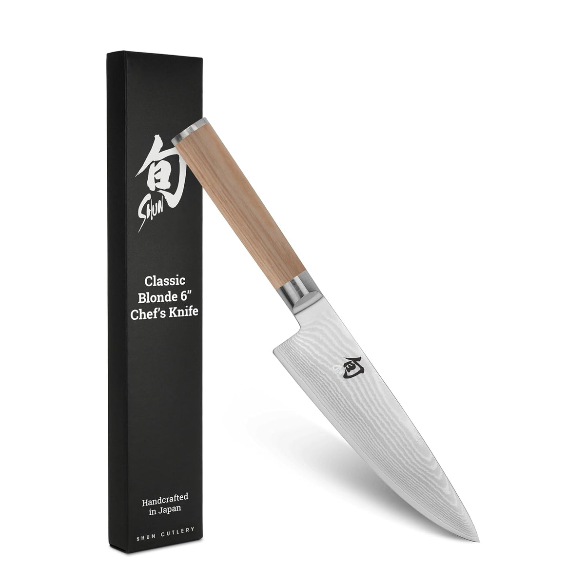 Shun Cutlery - Cuchillo clásico de chef rubio de 6 pulgadas, hoja pequeña y ágil, ideal para preparación de alimentos, cuchillo japonés auténtico, hecho a mano, cuchillo de chef profesional