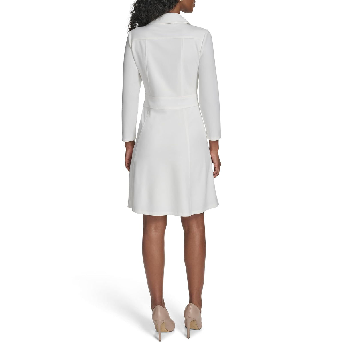 Tommy Hilfiger - Vestido para Mujer con Mangas 3/4 y Cuello de crepé