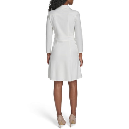 Tommy Hilfiger - Vestido para Mujer con Mangas 3/4 y Cuello de crepé