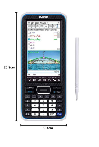 Casio Calculadora Graficadora fx‑CP400, Color Negro, +5000 Funciones, Solar y Batería, Nivel Universidad