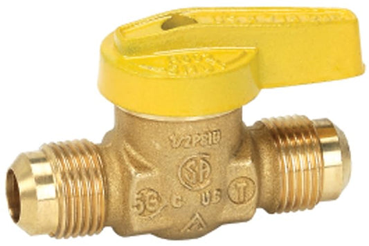 Homewerks VGV1LHT3B - Válvula de bola de gas premium x llamarada, latón, 1/2 pulgadas, 0.5 pulgadas, sin color