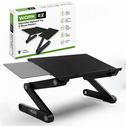 WorkEZ Bandeja Ergonómica para Teclado y Mouse, Altura Ajustable - Negro