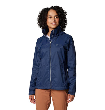 Columbia Switchback IV Chamarra Impermeable para Mujer - G - Azul marino colegial
