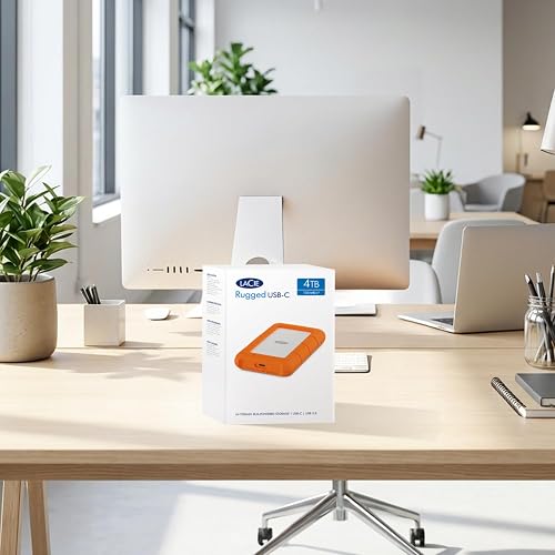 LaCie Rugged USB-C 4000GB Naranja, Plata - Disco duro externo (4000 GB, USB Tipo C, 3.0 (3.1 Gen 1), 5400 RPM, 5 Mbit/s, Naranja, Plata)