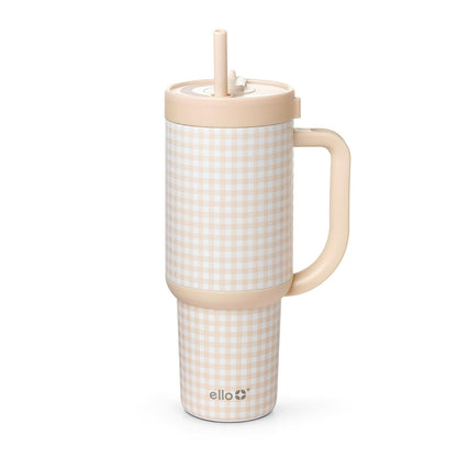 Ello Oasis - Botella de agua de acero inoxidable de 30 onzas, color beige