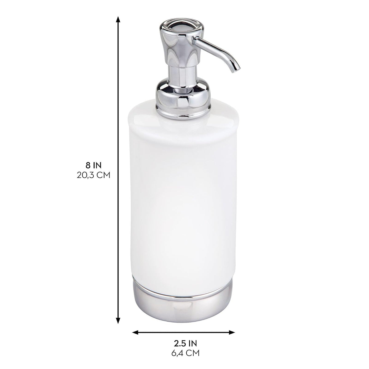 InterDesign iDesign - Dispensador de jabón para baño o Cambiador, sostiene jabón de Manos o Platos, Color Blanco