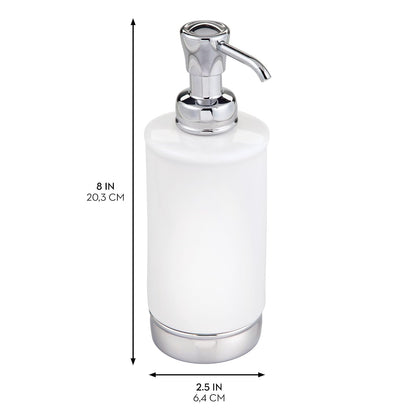 InterDesign iDesign - Dispensador de jabón para baño o Cambiador, sostiene jabón de Manos o Platos, Color Blanco