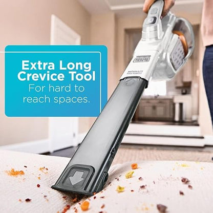 BLACK+DECKER Dustbuster Aspiradora de Mano, inalámbrica, AdvancedClean+, Color Blanco (HHVK320J10)