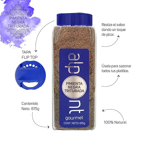 ALPONT GOURMET Pimienta Negra Triturada, 615 g