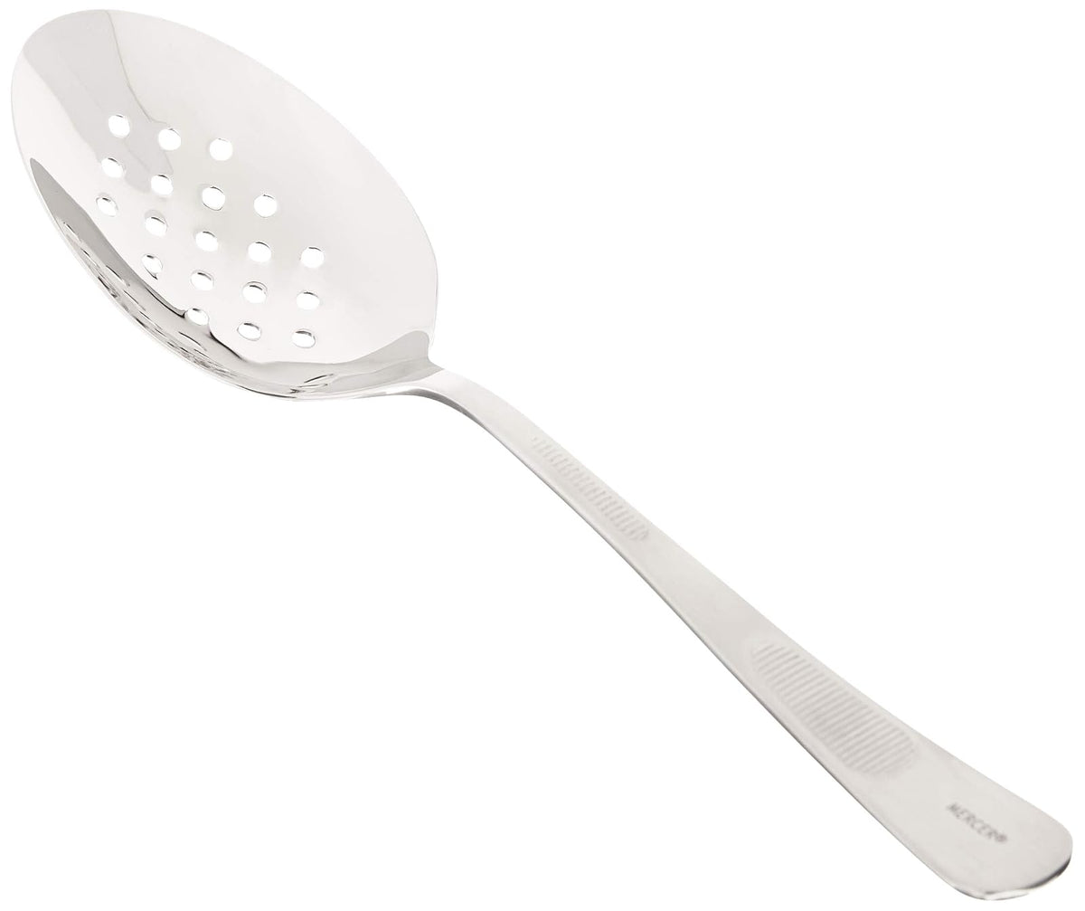 Mercer Culinary, cuchara chapada en plata, tazón perforado, 9 pulgadas, 9 pulgadas