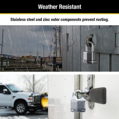 Master Lock M1XKADCCSEN Magnum Candado laminado, 4.45 cm de ancho, acero de 0.8 cm, 2.54 cm de distancia al grillete, Paquete de 1, 1-Inch Shackle, Acero