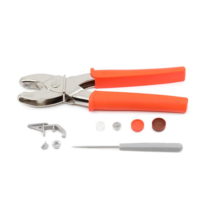 Dritz 984P Plastic Snap Pliers, Silver/Orange