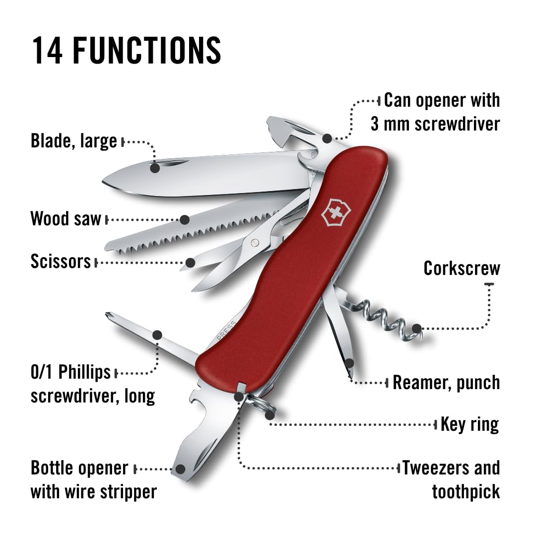 Victorinox Outrider, color Rojo, 111 mm, 14 Usos