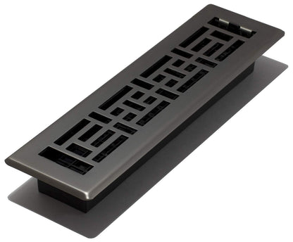 Decor Grates AJH212-GM - Registro de suelo oriental, 2 x 12 pulgadas, pistola de metal - 2x12 Inches - Metal (Gun Metal)