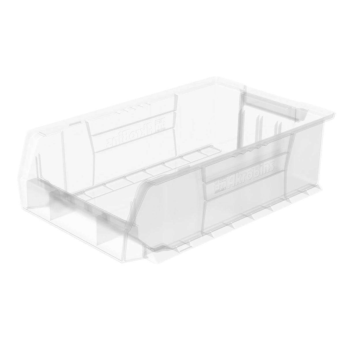 Akro-Mils 30280 20-Inch D by 12-Inch W by 6-Inch H Clear Super Size Plastic Stacking Storage AkroBin, 4-Pack