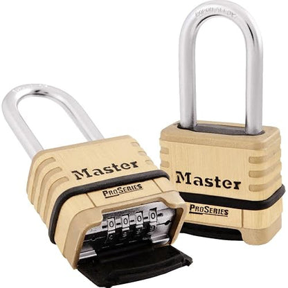 Master Lock, latón, candado, ProSeries Set Your Own Combination Lock, 2-1/4 pulgadas Wide, 1177D